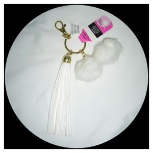 😎Double Pom Pom Leather Tassel Key Ring.